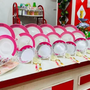New 34 Piece Complete Melamine Dinner Set
